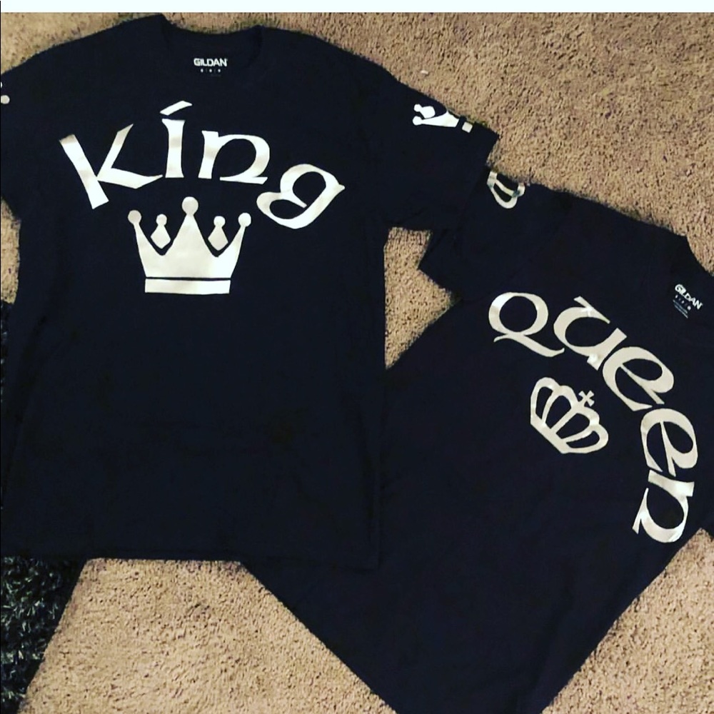 Custom apparel king and Queen Shirt.